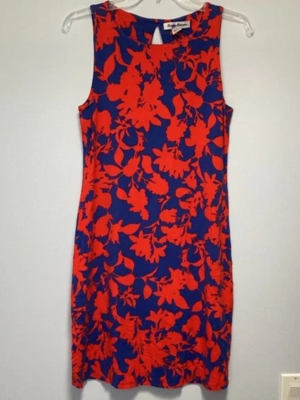 Tommy Bahama red blue Hawaiian Floral Print jersey Dress XS
